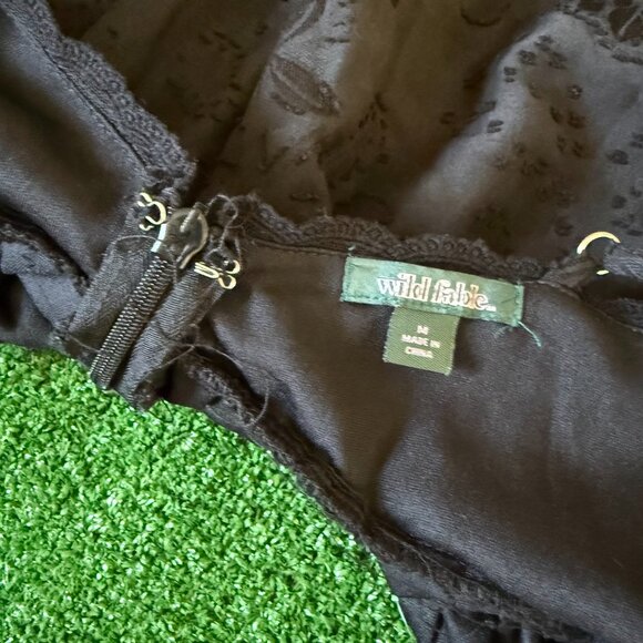 Wild Fable Black Tiered Fit & Flare Ajustable Spaghetti Straps Mini Dress Size M - Picture 13 of 13